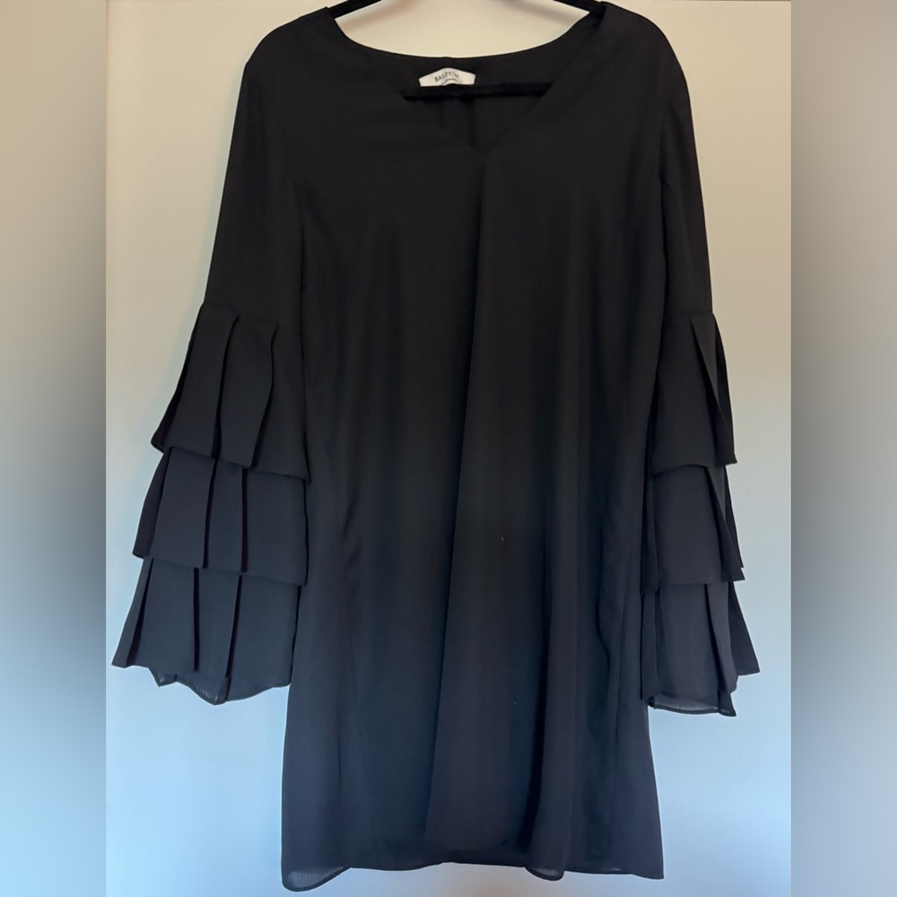 Bailey 44 Black Tiered Long Sleeve Dress NWT